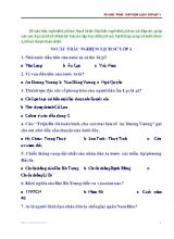 50 Câu trắc nghiệm Lịch sử Lớp 4